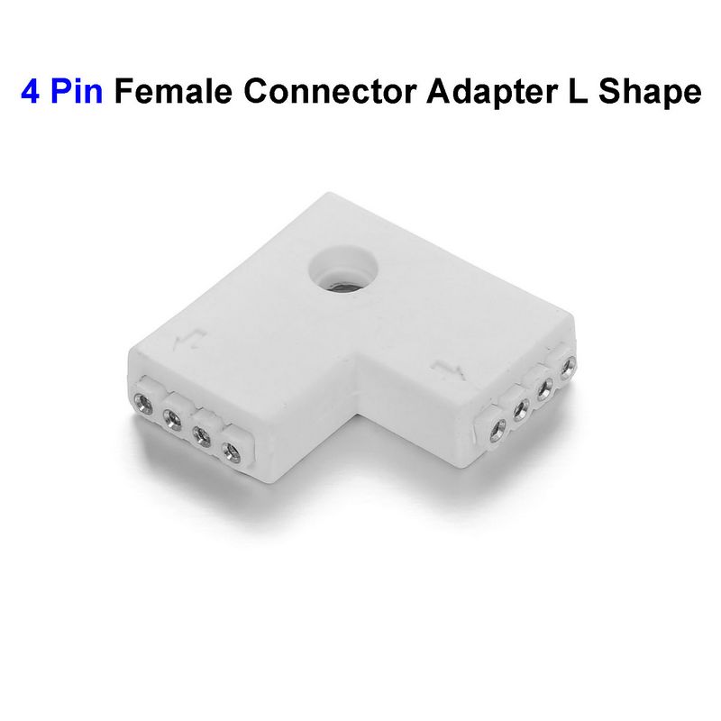 2 Pin 2 Way Female Connector Adapter L Shape For SMD 3528 3014 5050 5630 Single Color LED Strip No Soldering