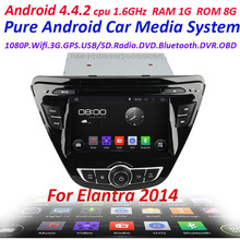 Car GPS navigation Pure Android 4.4 For hyundai elantra 2014 with WIFI 3G 7″ Capacitive screen car radio car stereo 1.6GHZ cpu