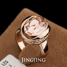 18K Rose Gold Plated with Vintage Rose color Austrian Crystal and Czech Rhinestones Surrounded Both Sides