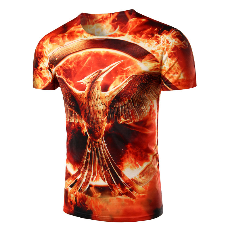 2016 New Men Summer t shirt 3D Printed Fire Phoenix Fashion Design 3d ...