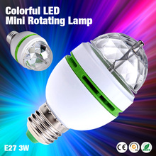 E27 из светодиодов мини-rgb кристалл авто вращающийся из светодиодов этапа диско DJ клубная лампы накаливания 3 Вт EB0207
