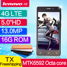 NEW Original Lenovo X2 Plus MTK6592 Octa Core 13.0MP 4G Mobile Phone 4G RAM 16G ROM 5” IPS Android 4.4 cell phones GPS Dual SIM
