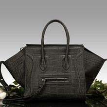 crocodile pattern genuine leather large neverfull 2016 designer brand women big tote bolsas femininas phantom smiley bag fashion