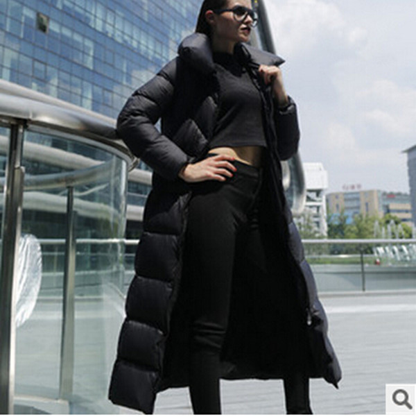2015 Fashion brand X-Long winter jacket women snow jacket thick winter coats female warm white duck down jackets Q303