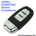 2pcs of A4 A6 Q5 smart remote car key 8T0959754C 434Mhz 3button for Audi