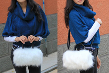 Fashion Women s Korean Style PU Leather Faux Fur Tote Clutch Shoulder Bag HB88