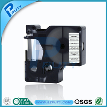 Compatible DYMO D1 6mm 43610 black on clear for dymo tape cartridge