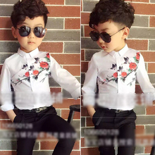 2016 new spring children’s wear Korean boy long sleeved white shirt shirt jacket