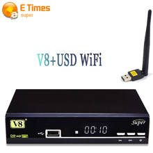 Original V8 Super DVB-S2 Satellite Receiver HD with 1PC USB Wifi Support Cccam Newcam IPTV Powervu Biss Key Digital Set-top Box