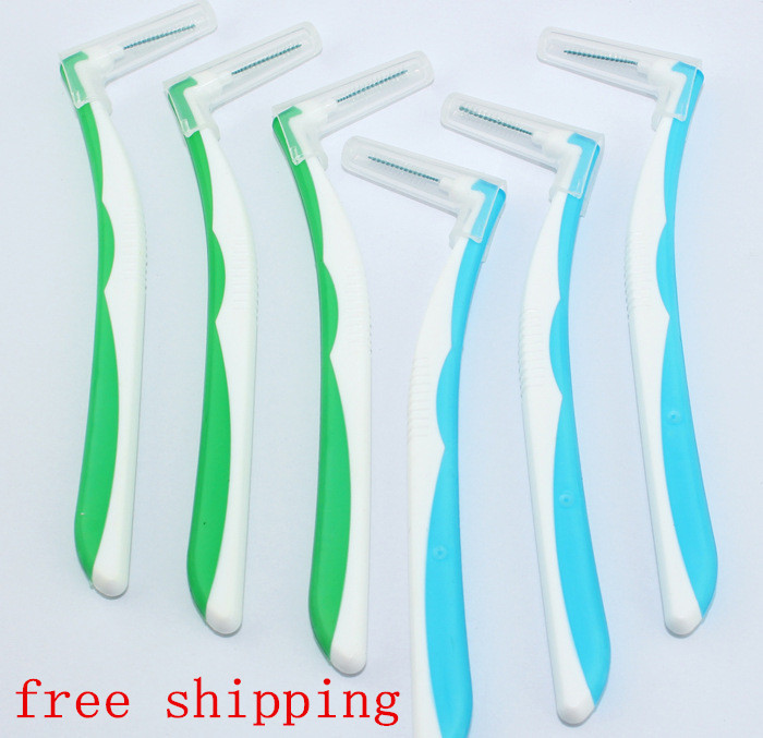 2015 Oral Care Interdental Brush 0 8mm Toothbrush Floss High Strength Brush Long Handle 2pcs Free