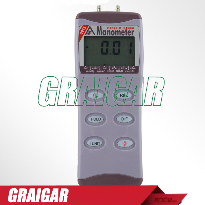 AZ8215 Digital Vacuum Gauge Manometer /15psi Manometer Differential Pressure Instrument Meter 100KPa