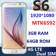 2015 New  5.1” s6 phone android lollipop Octa core fingerprint s6 edge smartphone 3G Ram SM G920F Quad core mobile phone