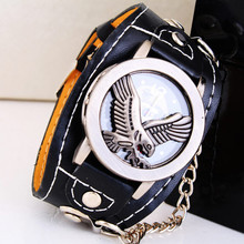 Hot outdoor sports casual Watch spider clamshell Wide leather strap Bracelet Watches Men Lady decor wristwatches Clock series