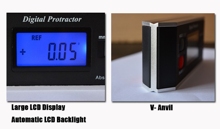 IP65 Water Proof Digital Protractor Inclinometer Magnetic V-Groove 0