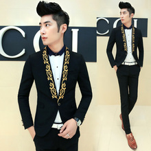2015 New Arrival Casual Mens Suit Hooded One Button Men White Blazer Outdoors Slim Fit Jacket