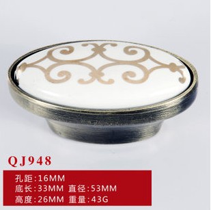 10pcs  free shipping european ceramic porcelain Wine ark wardrobe cabinet shoe furniture drawer cabinet handles 948