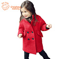 Autumn Girls Woolen Coat Double Breasted Korean Child Clothing Fashion New 2015 Wool Coats For Girls