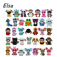 Original Ty Beanie Boos Big Eyes Plush Toy Doll Husky Cat Owl Unicorn TY Baby Kids Gift 10-15 cm WJ159