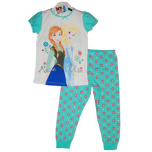 2015 girls clothing set children’s pajamas pyjamas kids fille pijama infantil cotton tracksuit Anna Elsa clothes