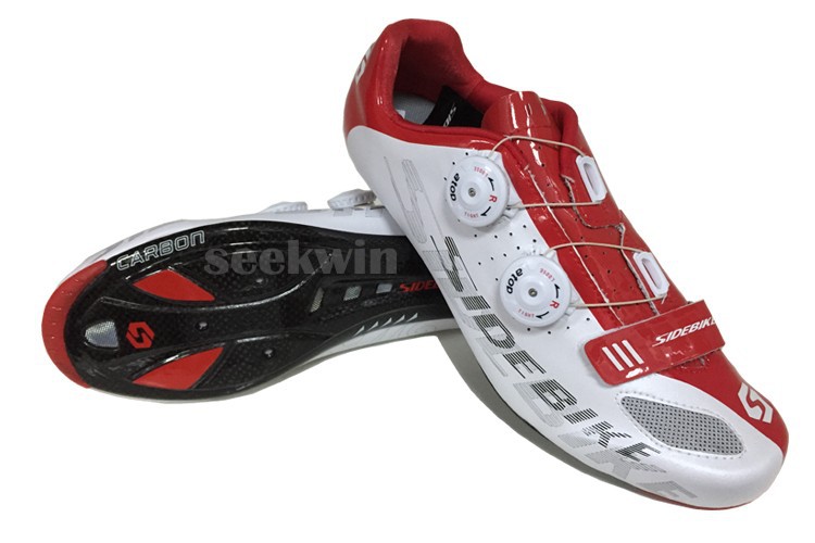 New Sidebike Carbon Road Cycling Shoes Sapatilha Ciclismo Self-locking Bike Carbon Bicycle Shoes Highway Shoes Men Athletic Shoes Black White BD005