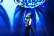 S925 sterling silver Jewelry wedding rings For Women fashion Bijoux Ruby Emerald Green gem CZ Diamond