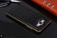 2015 New Aluminum crocodile Leather Armor Case For Samsung Galaxy E5 E5000 Cell Phone Hard Case
