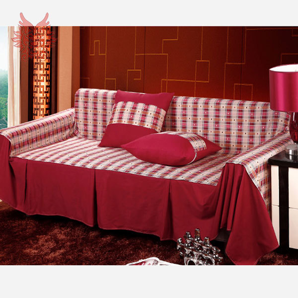 Free shipping Home textile pastoral style check print 100%cotton Sofa cover sofa towel one/two/three/four size  SP1895
