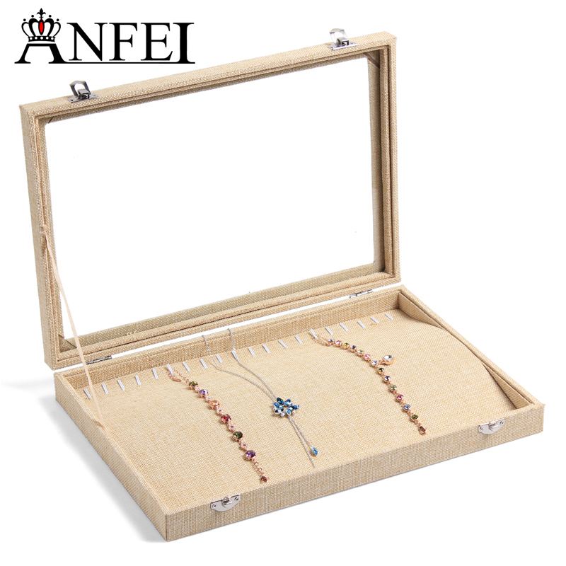 Free Shipping  Necklace Box Jewelry Display Box For Jewelry Packaging Stand For Jewelry Stand And Boxes Pale golden Jewel Box