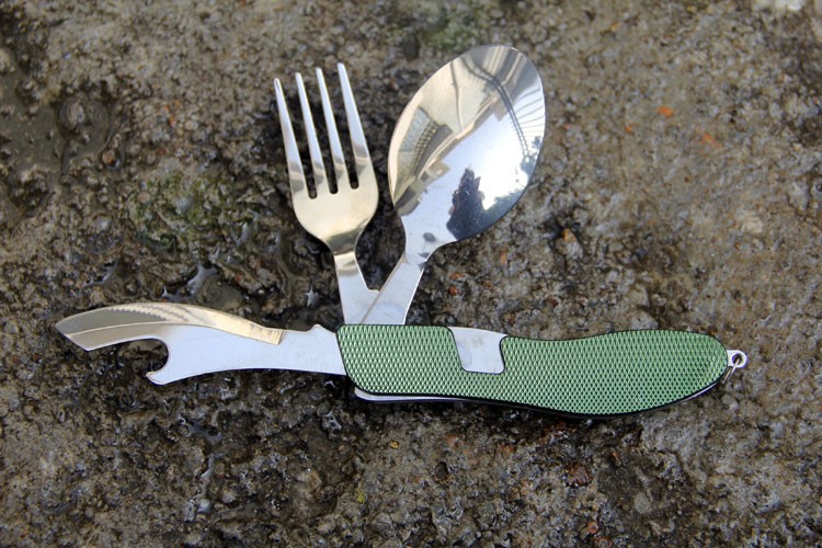 Outdoor <font><b>camping</b></font> tableware portable EDC tools ,Stainless Steel 3 in1 Multi-Function Folding Spoon Fork knife Travel sets Gears Outdoor <font><b>camping</b></font> tableware portable EDC tools ,Stainless Steel 3 in1 Multi-Function Folding Spoon Fork knife Travel sets Gears