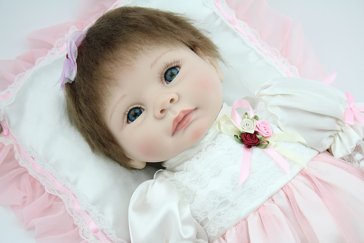 22 Inch Reborn Baby Dolls Realistic Live Baby Dolls Lifelike Silicon Newborn Baby Doll Toys Vey Soft Reborn Babies Girls Gift