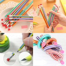 5PCS Colorful Magic Bendy Flexible Soft Pencil With Eraser For Kids Writing Gift K6173
