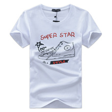 2015 Plus Size 4/5XL Summer Style Brand tshirt Man Fashion Shoes/Letter Print T Shirt Short Sleeve  O-Neck Casual t-shirt men