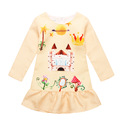 Girls Dress 2016 Autumn Winter Fashion Print Pattern Princess Dress Kids Clothes Party Dress infant Girls