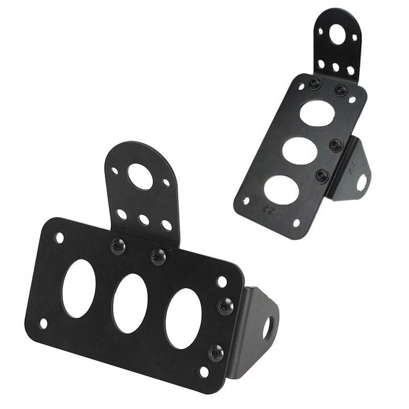 Black Aluminum Motorcycle Side Mount License Plate Bracket Pre Drilled ...