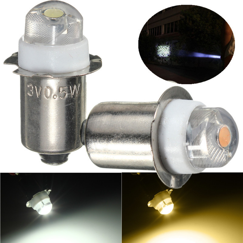 P13.5S PR2 1W Warm/White Led FlashLight Bulb High Brightness Lamps 90lm DC hc 