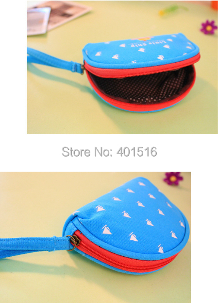 2014 New Korea Style Canvas Oval Cute Happy Family Purse / Coin Bag