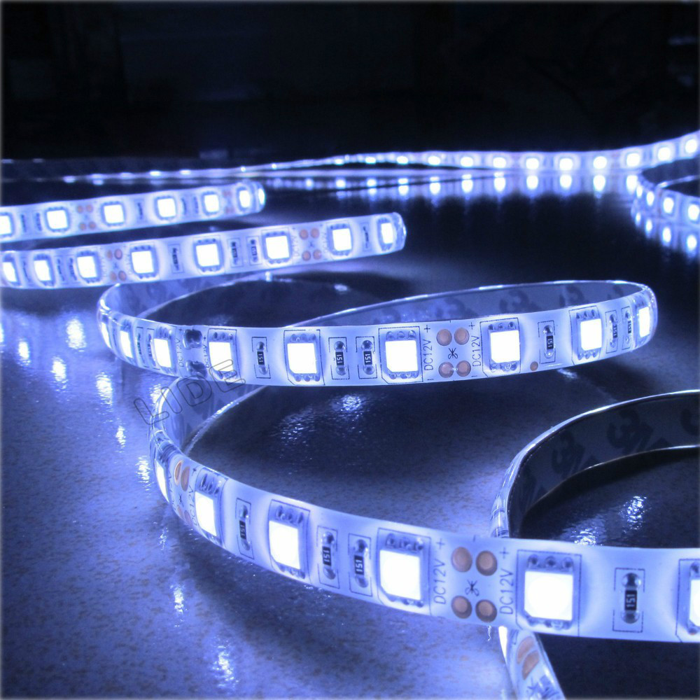 1m 60 LED 5050 waterproof SMD 12V flexible light 6 color LED strip white warm white