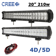 20 inch 210W LED Light Bar CREE 20 LED Work Light 4D 5D Fit 4x4 Truck
