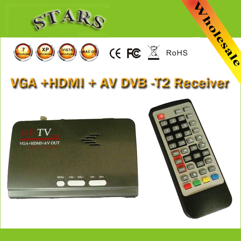1080P Full HD Mpeg 4 H.264 Digital Terrestrial HDMI DVB-T T2 TV Box VGA/AV CVBS TV Tuner Receiver Converter With Remote Control