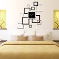 2016 new large wall clock modern design acrylic mirror Quartz watch diy stickers home decor 3d