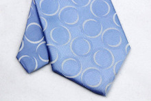 NT0106 Blue White Circle Fashion Jacquard Woven Classic Silk Polyester Man s Business Wedding Luxury Tie