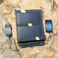 14W high Efficiency Foldable Sunpower Solar Panel Charger Dual Output Solar Power Bank Camping Charger for