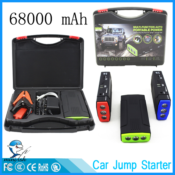 12V 68000mA Multi Function car jump start kit power bank parts