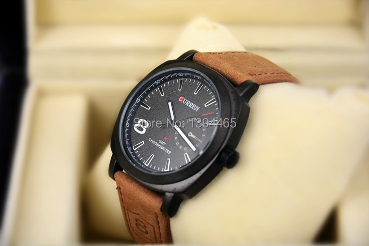 2014 Hot Sale Fashion Casual Watch Analog Men s Wristwatch CURREN M 8139 Leather Strap Sports