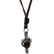 leather necklaces high quality men retro cross necklace fashion jewelry 100 genuine leather handmade pendant