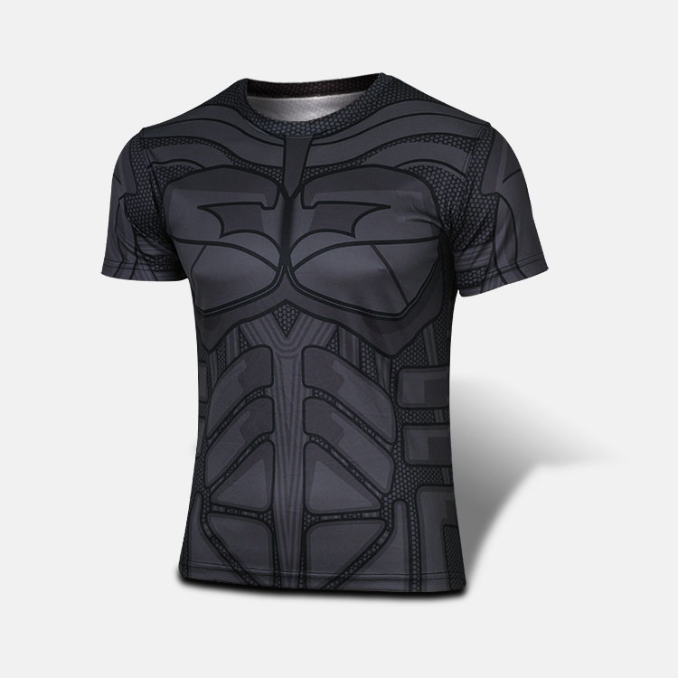 2015 men compressed t shirt Captain America superman batman t shirt fitness men quick dry short