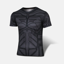 2015 men compressed t-shirt Captain America superman/batman t shirt fitness men quick dry short sleeve men tights shirt