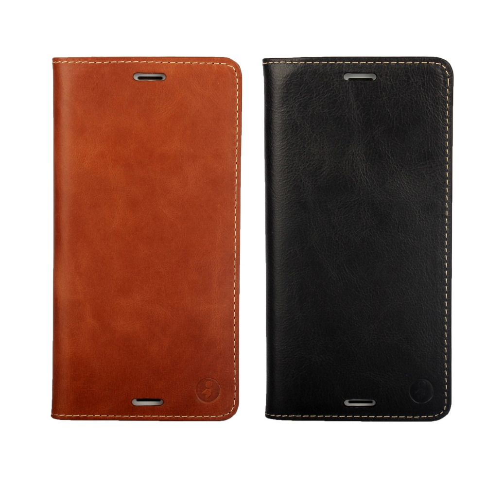 Real Genuine Leather Case For Sony Xperia Z3 Book Style Flip Stand font b Phone b