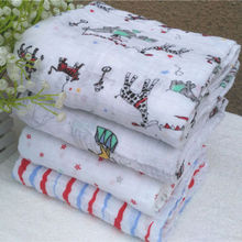 120x120cm Muslin Baby Swaddling Blanket Newborn Infant 100% Cotton Swaddle Towel Random Delivery