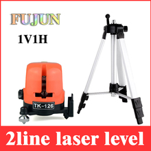 Nivel láser 2 line 360 1V1H cruz autonivelante horizontal y vertical lazer líneas con paquete al por menor + Max 1.5 m trípode LL06